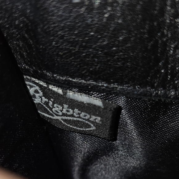 Brighton Pebbled black & Brown Croc Embossed Leather Travel Crossbody EUC - Picture 3 of 16